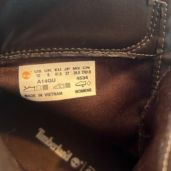 Timberland Glance Heel Field Boots Leather Canvas Sz 10 - Picture 5 of 6